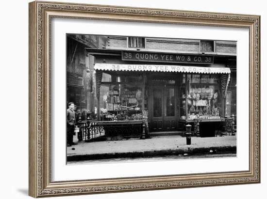 Quong Yee Wo & Co. Storefront in Chinatown NYC Photo - New York, NY-Lantern Press-Framed Art Print