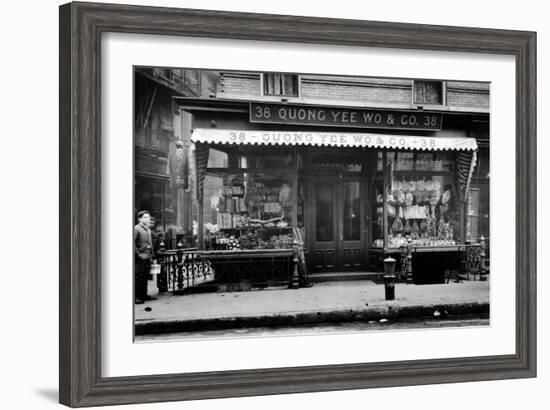 Quong Yee Wo & Co. Storefront in Chinatown NYC Photo - New York, NY-Lantern Press-Framed Art Print
