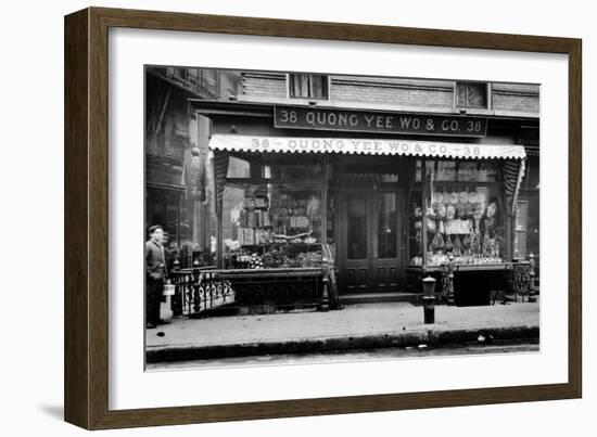 Quong Yee Wo & Co. Storefront in Chinatown NYC Photo - New York, NY-Lantern Press-Framed Art Print