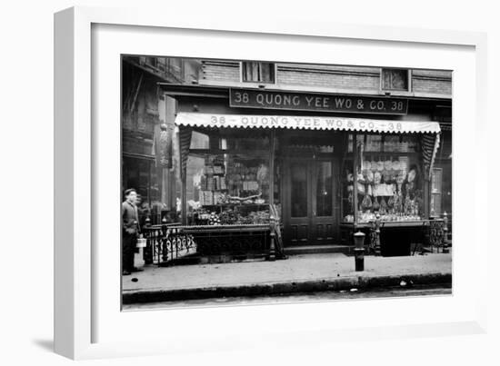 Quong Yee Wo & Co. Storefront in Chinatown NYC Photo - New York, NY-Lantern Press-Framed Art Print