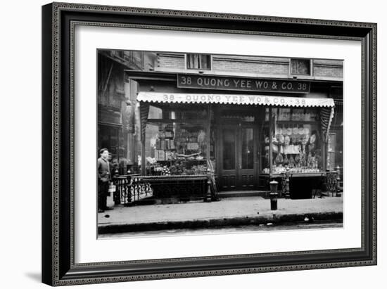 Quong Yee Wo & Co. Storefront in Chinatown NYC Photo - New York, NY-Lantern Press-Framed Art Print