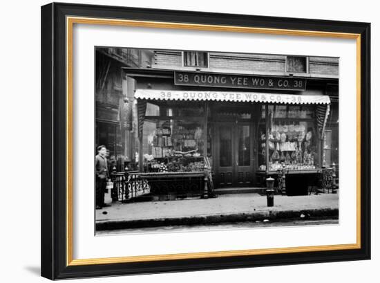 Quong Yee Wo & Co. Storefront in Chinatown NYC Photo - New York, NY-Lantern Press-Framed Art Print