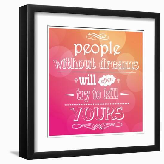 Quote, Inspiration Message, Typographic Background-BlueLela-Framed Art Print