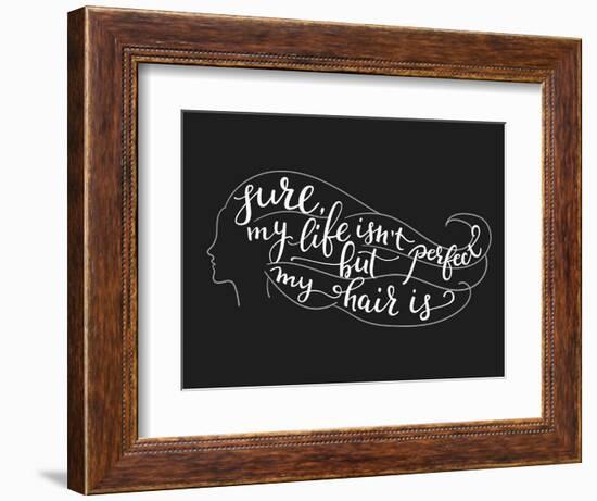 Quote on Beautiful Girl Silhouette-Lelene-Framed Art Print