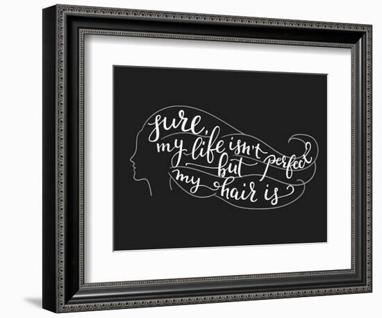 Quote on Beautiful Girl Silhouette-Lelene-Framed Art Print