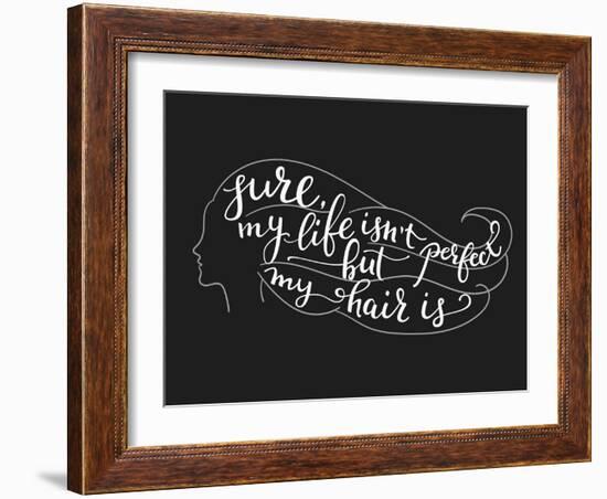 Quote on Beautiful Girl Silhouette-Lelene-Framed Art Print