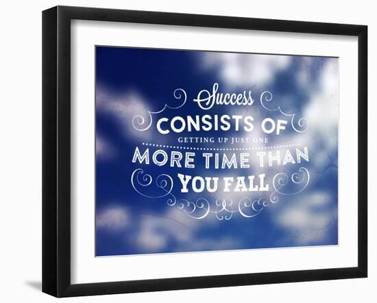 Quote Typographical Poster, Vector Design. Success Consists of Getting up Just One More Time than-Ozerina Anna-Framed Art Print