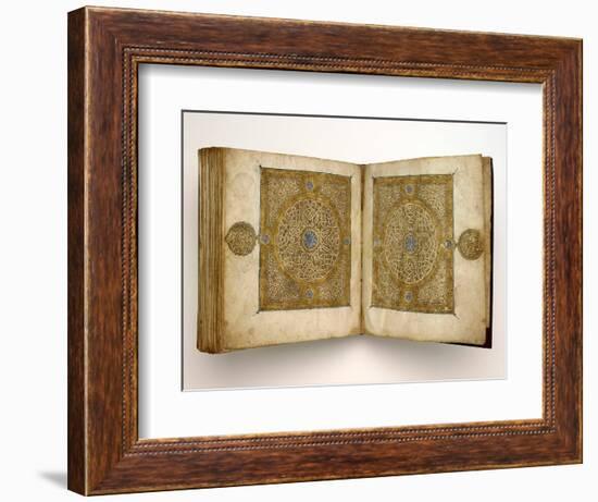 Qur'an Manuscript in Maghribi Script-null-Framed Giclee Print