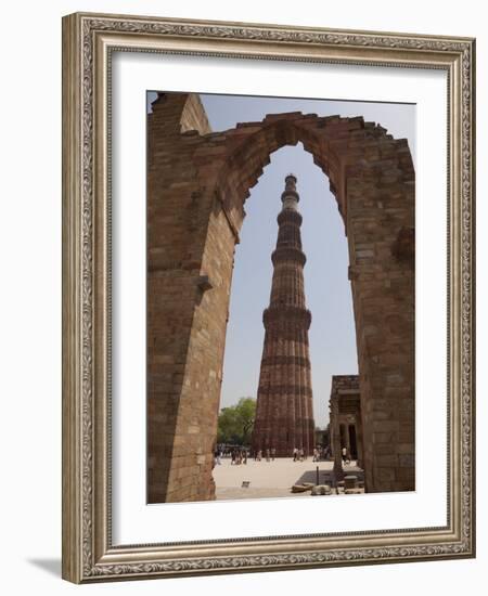 Qutb Minar Through Arch, Qutb Complex, Delhi, India, Asia-Martin Child-Framed Photographic Print