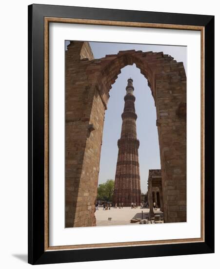 Qutb Minar Through Arch, Qutb Complex, Delhi, India, Asia-Martin Child-Framed Photographic Print