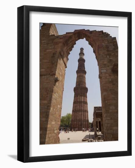 Qutb Minar Through Arch, Qutb Complex, Delhi, India, Asia-Martin Child-Framed Photographic Print