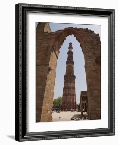 Qutb Minar Through Arch, Qutb Complex, Delhi, India, Asia-Martin Child-Framed Photographic Print