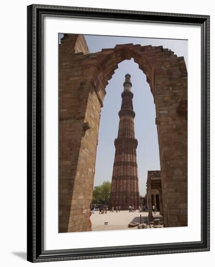 Qutb Minar Through Arch, Qutb Complex, Delhi, India, Asia-Martin Child-Framed Photographic Print