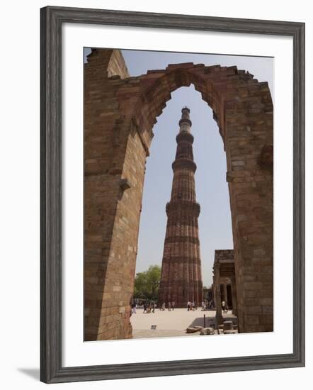 Qutb Minar Through Arch, Qutb Complex, Delhi, India, Asia-Martin Child-Framed Photographic Print