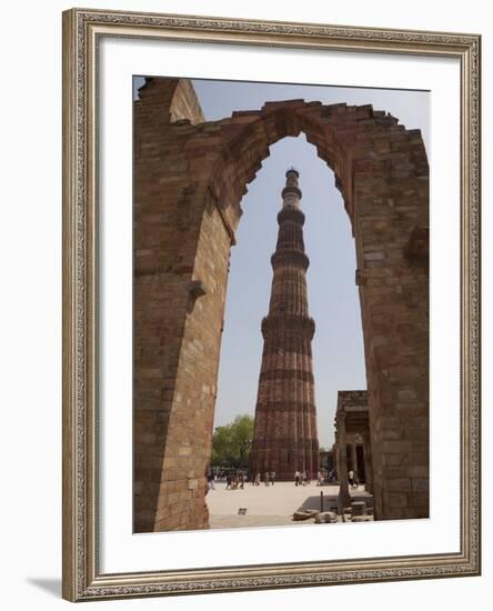 Qutb Minar Through Arch, Qutb Complex, Delhi, India, Asia-Martin Child-Framed Photographic Print