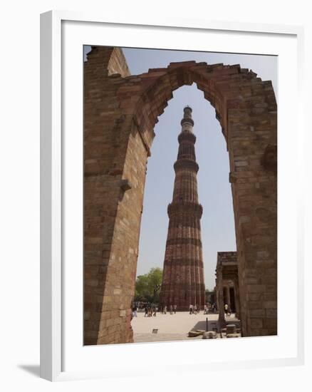 Qutb Minar Through Arch, Qutb Complex, Delhi, India, Asia-Martin Child-Framed Photographic Print