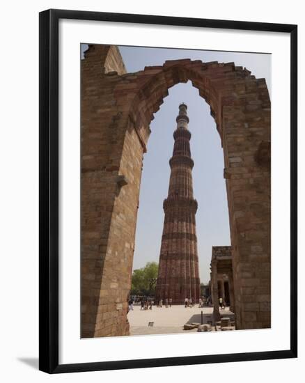 Qutb Minar Through Arch, Qutb Complex, Delhi, India, Asia-Martin Child-Framed Photographic Print