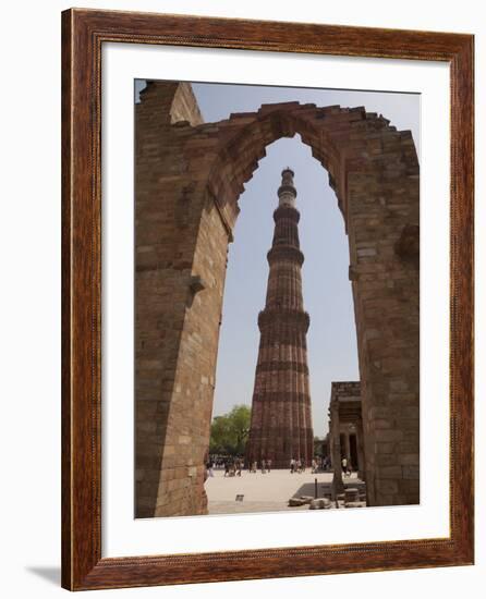 Qutb Minar Through Arch, Qutb Complex, Delhi, India, Asia-Martin Child-Framed Photographic Print