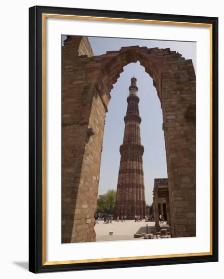 Qutb Minar Through Arch, Qutb Complex, Delhi, India, Asia-Martin Child-Framed Photographic Print