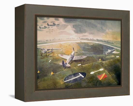 R.A.F. Planes on an Airfield-Eric Ravilious-Framed Premier Image Canvas