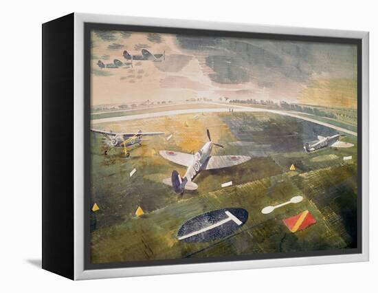 R.A.F. Planes on an Airfield-Eric Ravilious-Framed Premier Image Canvas