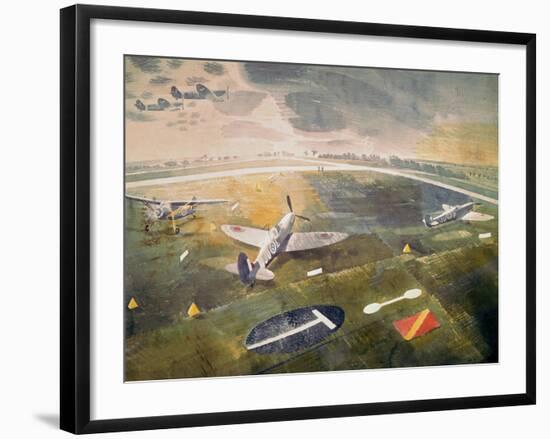 R.A.F. Planes on an Airfield-Eric Ravilious-Framed Giclee Print