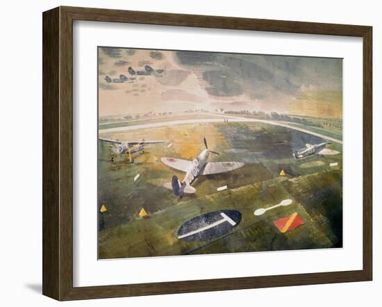 R.A.F. Planes on an Airfield-Eric Ravilious-Framed Giclee Print