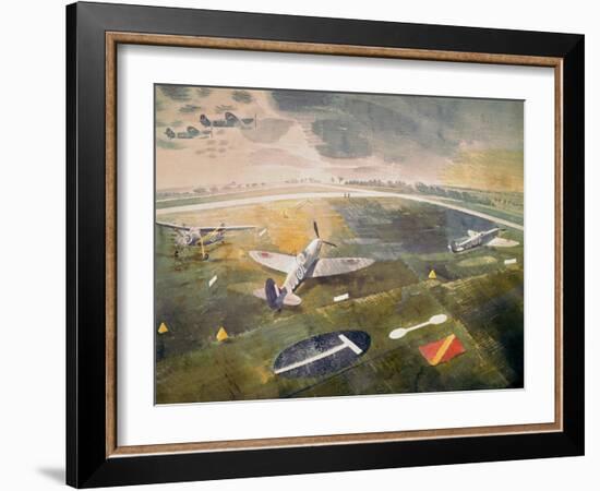 R.A.F. Planes on an Airfield-Eric Ravilious-Framed Giclee Print