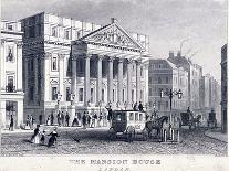 Church of St Stephen Walbrook from the Corner of Mansion House, City of London, 1830-R Acon-Framed Giclee Print