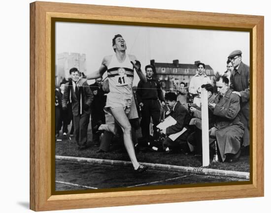 R. Bannister Runs Mile-null-Framed Premier Image Canvas