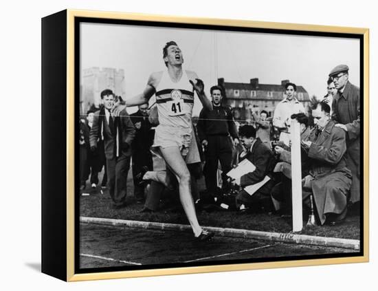 R. Bannister Runs Mile-null-Framed Premier Image Canvas