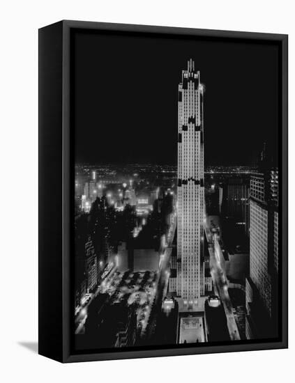 R.C.A. Building at Rockefeller Center, New York-null-Framed Premier Image Canvas