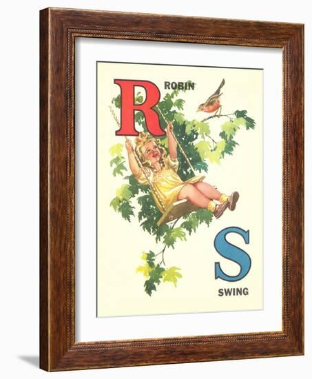 R for Robin, S for Swing-null-Framed Art Print