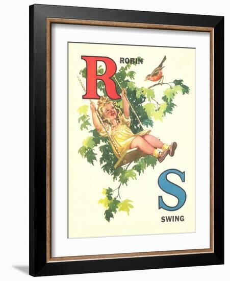 R for Robin, S for Swing-null-Framed Art Print