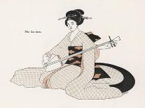 Japanese Musician Plays the Koto a Harp-Like Instrument Played Horizontally-R. Halls-Mounted Art Print