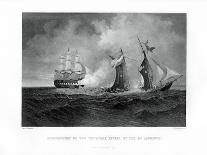 Destruction of the Privateer 'Petrel' by the 'St Lawrence, 28 July 1861, (1862-186)-R Hinshelwood-Framed Giclee Print