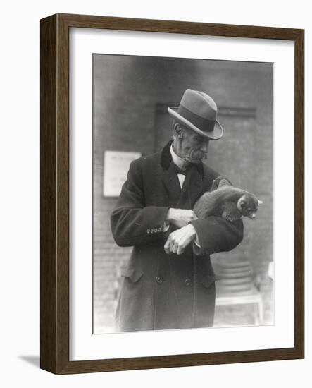 R. I. Pocock with a Kinkajou-Frederick William Bond-Framed Photographic Print