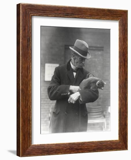 R. I. Pocock with a Kinkajou-Frederick William Bond-Framed Photographic Print