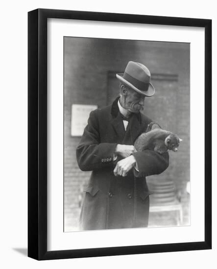 R. I. Pocock with a Kinkajou-Frederick William Bond-Framed Photographic Print