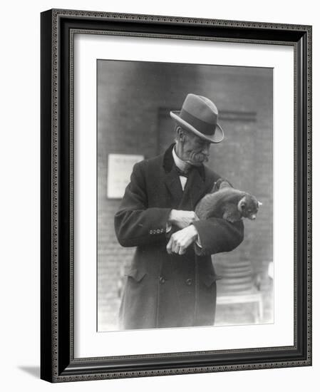 R. I. Pocock with a Kinkajou-Frederick William Bond-Framed Photographic Print