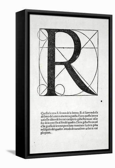 R, Illustration from 'Divina Proportione' by Luca Pacioli (C.1445-1517), Originally Pub. Venice,…-Leonardo da Vinci-Framed Premier Image Canvas