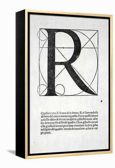 R, Illustration from 'Divina Proportione' by Luca Pacioli (C.1445-1517), Originally Pub. Venice,…-Leonardo da Vinci-Framed Premier Image Canvas