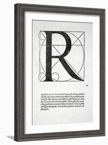 R, Illustration from 'Divina Proportione' by Luca Pacioli (C.1445-1517), Originally Pub. Venice,…-Leonardo da Vinci-Framed Giclee Print