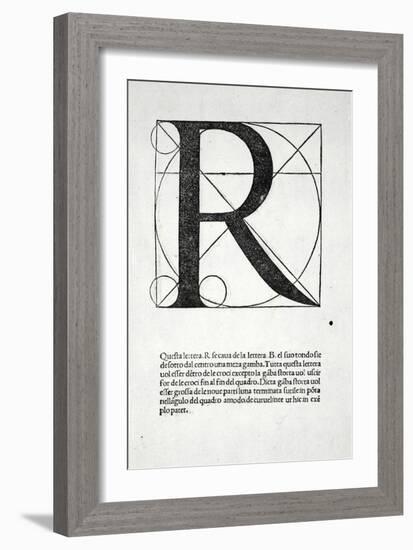 R, Illustration from 'Divina Proportione' by Luca Pacioli (C.1445-1517), Originally Pub. Venice,…-Leonardo da Vinci-Framed Giclee Print