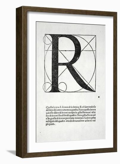 R, Illustration from 'Divina Proportione' by Luca Pacioli (C.1445-1517), Originally Pub. Venice,…-Leonardo da Vinci-Framed Giclee Print