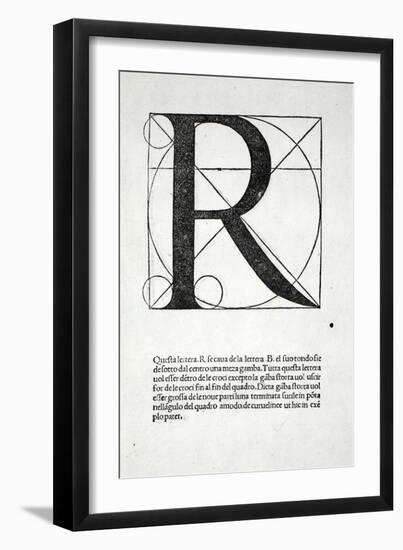 R, Illustration from 'Divina Proportione' by Luca Pacioli (C.1445-1517), Originally Pub. Venice,…-Leonardo da Vinci-Framed Giclee Print