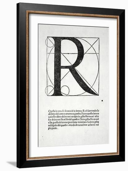 R, Illustration from 'Divina Proportione' by Luca Pacioli (C.1445-1517), Originally Pub. Venice,…-Leonardo da Vinci-Framed Giclee Print