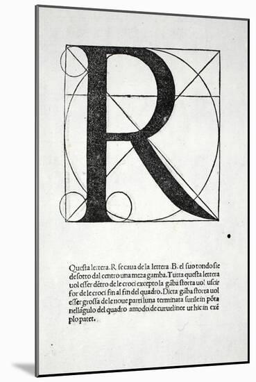 R, Illustration from 'Divina Proportione' by Luca Pacioli (C.1445-1517), Originally Pub. Venice,…-Leonardo da Vinci-Mounted Giclee Print