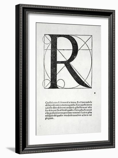 R, Illustration from 'Divina Proportione' by Luca Pacioli (C.1445-1517), Originally Pub. Venice,…-Leonardo da Vinci-Framed Giclee Print