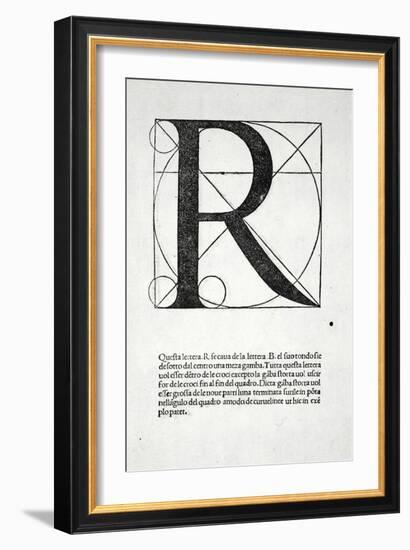 R, Illustration from 'Divina Proportione' by Luca Pacioli (C.1445-1517), Originally Pub. Venice,…-Leonardo da Vinci-Framed Giclee Print